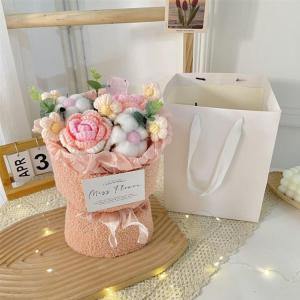 毛糸の花束 手作りローズ ニット花束 かぎ針編...の詳細画像3