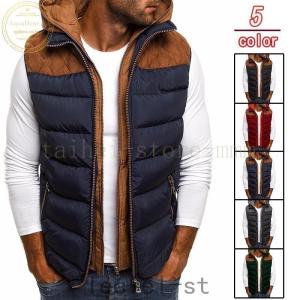 中綿ベスト メンズ 秋冬 ベスト フード付き ミリタリー