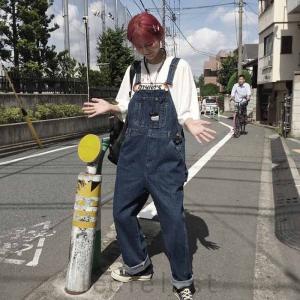21新作ヴィンテージ感 オーバーオール デニム サロペット メンズ レディース お揃いコーデ 春 Shi Whitpmom Leciel 通販 Yahoo ショッピング
