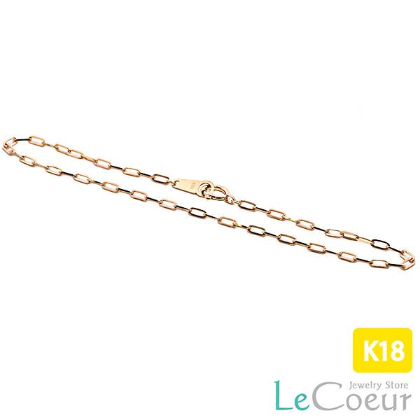 18金 小豆 ブレスレット 18k ゴールド チェーン 18cm ブレス 女性 男性 アズキブレス ...