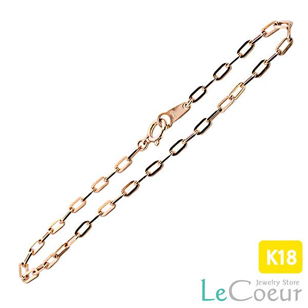 18金 小豆 太アズキ ブレスレット 18k ゴールド チェーン 18cm ブレス 女性 男性 アズ...