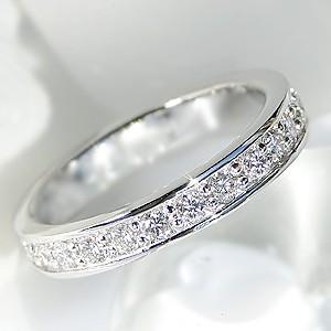 ダイヤモンド フチあり フルエタニティリング プラチナ pt950 1.0ct