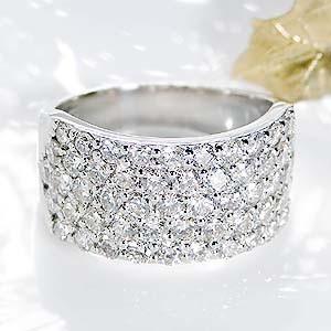 ブランド登録なし PT900 2.00ct 天然ダイヤモンド パヴェリング 豪華 