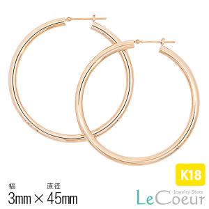 専用 ゴールドフープピアス(両耳用) 18金 フープピアス 2.0×40mm 両耳 リング ピアス ゴールド レディース