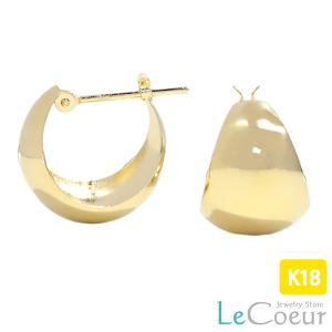 フープピアス 18k 5mm×15mm k18 18金 K14 5×15 地金ピアス フープ