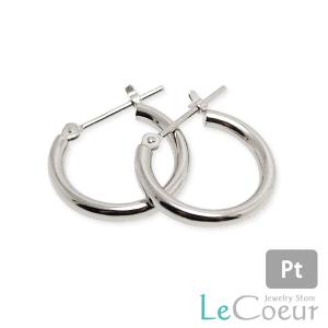 プラチナ フープピアス 月甲 10×3mm 両耳 三日月 リング ピアス
