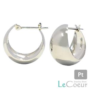 pm1015）日本製 プラチナ900 シンプル 定番 金属アレルギー 月型甲丸