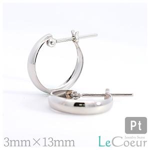 プラチナ フープピアス 月甲 10×3mm 両耳 三日月 リング ピアス