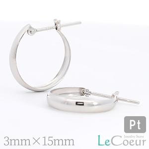 プラチナ フープピアス 月甲 7×13mm Pt900 両耳 レディース メンズ