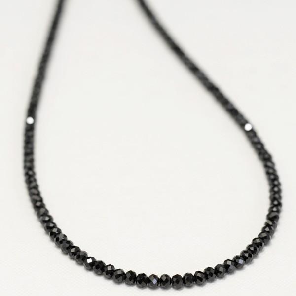 ブラックスピネルネックレス　ブラックダイヤを連想させるA級品の輝き