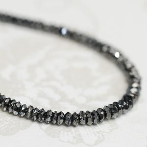 天然ブラックダイヤモンドネックレス K18WG 11.25ct Black Diamond