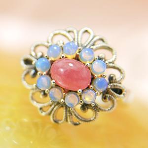 6.36ct ファイアオパール ダイヤモンド K18YG リング 12号 遊色美しい