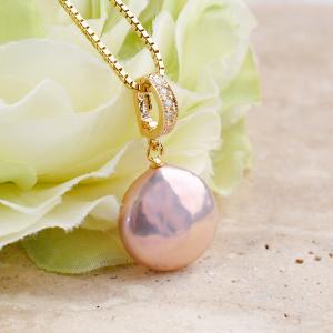 15mm バロック 淡水真珠 ネックレス てりてり虹色浮かぶ大珠バロック