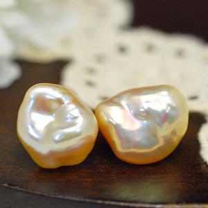 12mmバロックパール ピアス イヤリング K18 K14 SV925 存在感抜群大珠