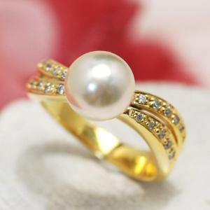 8mmシャンパン白蝶真珠リング　上質の輝きの華やかなエレガント白蝶真珠を驚きのプチプラで｜lecollier