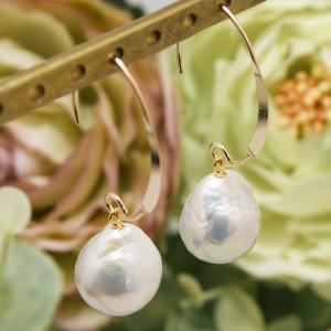 本真珠　無核　淡水パール　大珠　超高品質！上品なパープル　K14スタッドピアス 淡水パール最上級】オーロラキングフィッシャー K14スタッドピアス