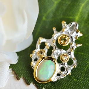 6.36ct ファイアオパール ダイヤモンド K18YG リング 12号 遊色美しい