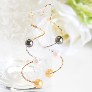 12mm 白蝶真珠 ピアス イヤリング 鑑別書付き K18 K14 SV925 耳元