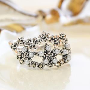 碌山 ターコイズ シードパール リング シックで華やかなアンティーク