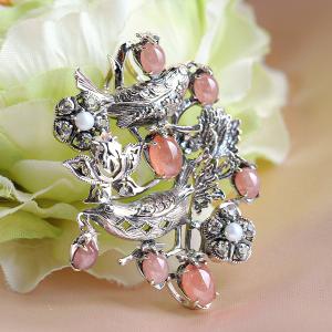 碌山 ウィリアムモリス ルリハコベ 翡翠 ブローチペンダント 国内唯一