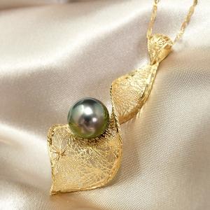 鑑別書付 15mm 黒蝶真珠 ネックレス 圧巻のボリューム！ ゴージャスな