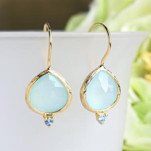 ティアドロップ スイスブルートパーズ ピアス : ルコリエYahoo!店