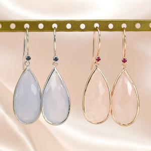 ピンクオパールカッパー K14GF ピアス ふんわりピンクのモザイク