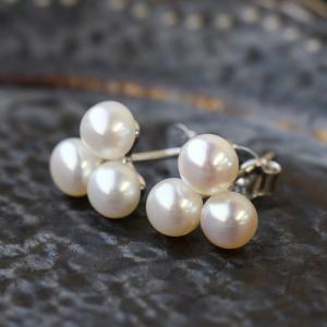 限定 11mm シャンパンカラー バロック 淡水真珠 ピアス/イヤリング