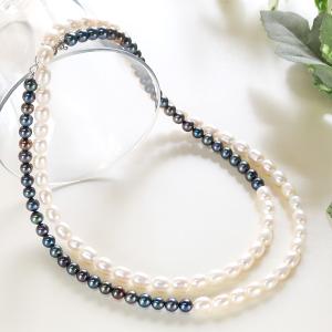 K18ミックスパールネックレス南洋黒蝶白蝶アコヤ真珠✖︎南洋黒蝶アコヤピアスセット 黒真珠ネックレス イヤリングorピアスセット 約42cm 国産人工黒蝶