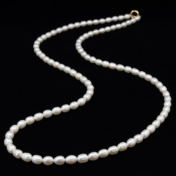 ホワイト 淡水真珠 80cm ロングネックレス 6mm パール