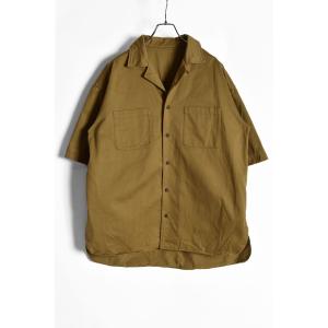 YOKO SAKAMOTO / オーバーサイズ オープンカラー 半袖シャツ / size L (BEIGE) ヨーコ サカモト 中古｜leconstruction