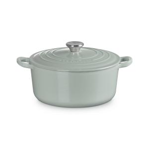 ル・クルーゼ 公式 ルクルーゼ 鍋 IH IH対応 両手鍋 炊飯 ｜ ココット・ロンド 24cm ピスタッシュ (シルバーツマミ) ｜ セール