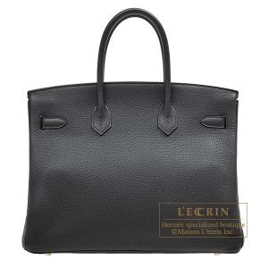 エルメス バーキン35 ブラック トゴ ゴールド金具の詳細画像1