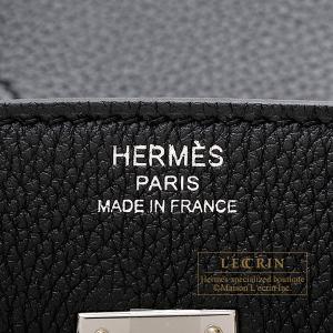 エルメス バーキン25 ブラック トゴ シルバー金具の詳細画像4