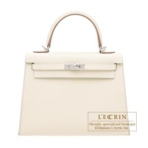 エルメス　ケリー25/外縫い　クレ　ヴォーエプソン　シルバー金具