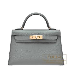 エルメス　ケリーミニ/外縫い　ヴェールアマンド　ヴォーエプソン　シャンパンゴールド金具