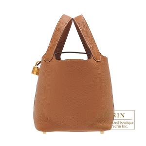 ❤お箱付き❤ピコタンロックMM22 ブルーフランスｘゴールド金具 エルメス Ｚ エルメス ピコタンロック PM エクラ ゴールド/ブルーフランス