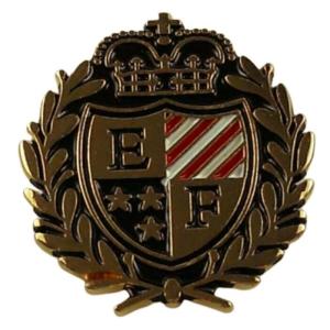 ピンバッジ 安全ピンタイプ ブローチ エンブレム 紋章 EF 赤銅色 メール便送料無料｜led-light-applehouse