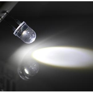10mm 砲弾型LED 0.5W 白色 白 ホ...の詳細画像1