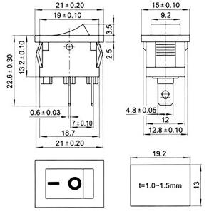 小型 大容量 ロッカースイッチ (片切りスイッ...の詳細画像4
