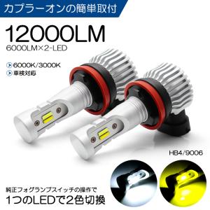 60系 前期/後期 ヴォクシー/VOXY LED フォグランプ HB4/9006 20W 12000ルーメン 6000K/3000K ホワイト/イエロー 2色切替 車検対応｜leendome