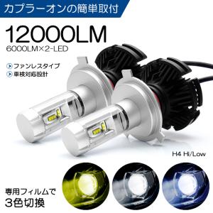 LA100S/LA110S 前期/後期 ムーヴ LED ヘッドライト H4 Hi/Low 切替 50W ZES 12000ルーメン リフレクター拡散照射 3色切替 イエロー/ホワイト/ライトブルー｜leendome