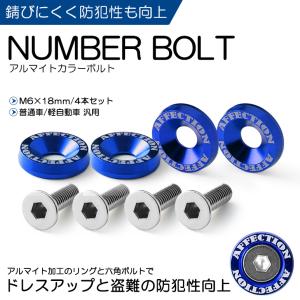 JD1/JD2 前期/後期 ザッツ ナンバーボルト アルマイトカラー カラーリング ステンレスボルト 防犯性向上 4本入り ブルー/青｜leendome