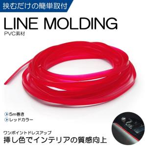 NHW20系 前期/後期 プリウス PVC インテリア ラインモール 5m巻 レッド/赤色｜leendome