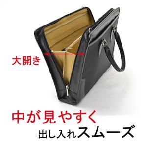 大開き ブリーフケース ビジネスバッグ 日本製...の詳細画像5