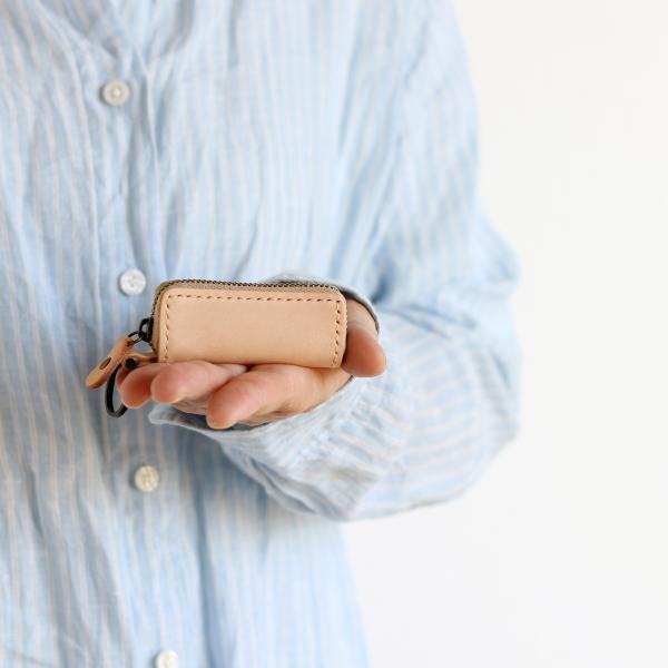 ミニラウンドファスナー 小銭入れ キーホルダー LF-026 ヌメ革ALL レザー ヌメ革 コインケ...