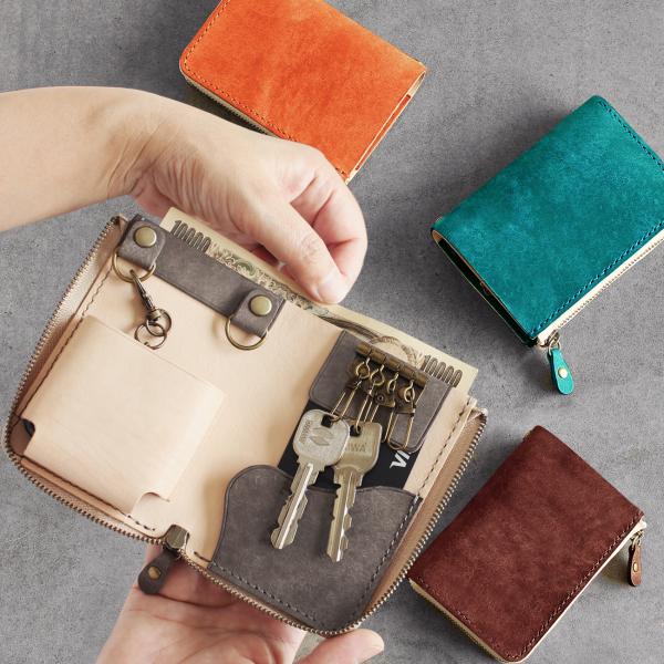 キーケース Lサイズ LF-085 マルゴー×ヌメ革ツートン 牛革 レザー 革 財布 免許証 スマー...