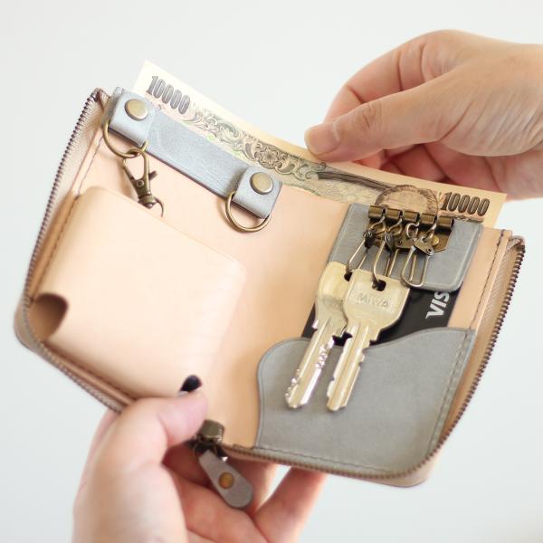 キーケース Lサイズ LF-085 シビラ×ヌメ革ツートン 牛革 レザー 革 財布 免許証 スマート...