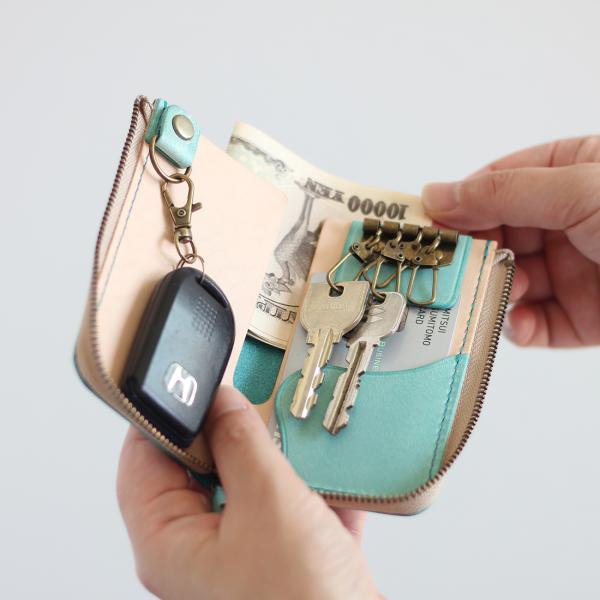 キーケース Sサイズ LF-093 シビラ×ヌメ革ツートン 牛革 レザー 革 財布 免許証 スマート...