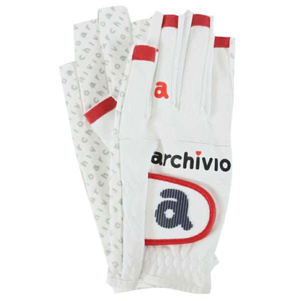 レディース アルチビオ A310815-090 ネイルカット ホワイト ゴルフ手袋 両手着用 女性用